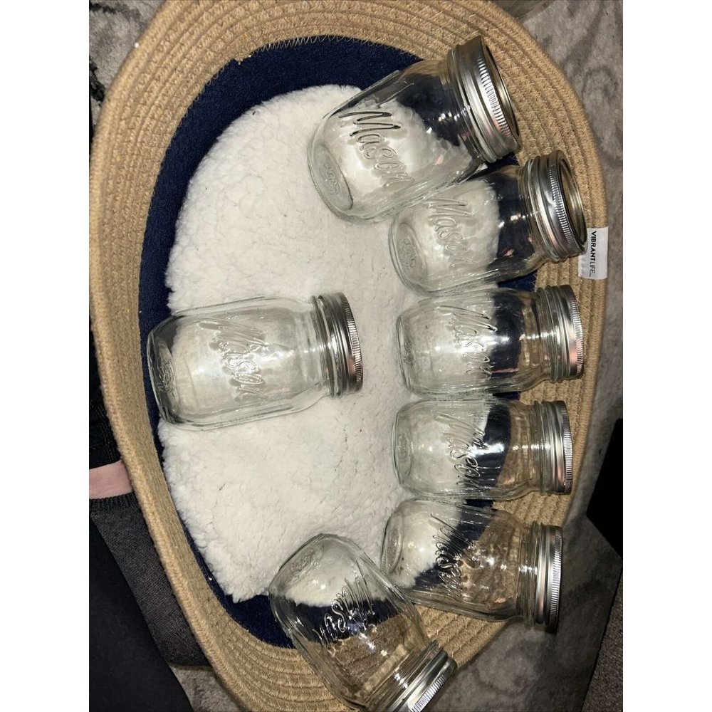 Lot of (7) Vintage BALL Mason Canning Pint Jars (1933-1962)  type jars